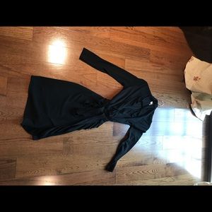 Milly black wrap dress